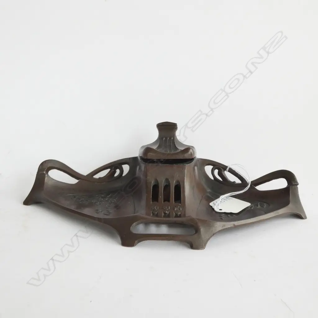 ART NOUVEAU BRONZED INKWELL #1074 Image 1++