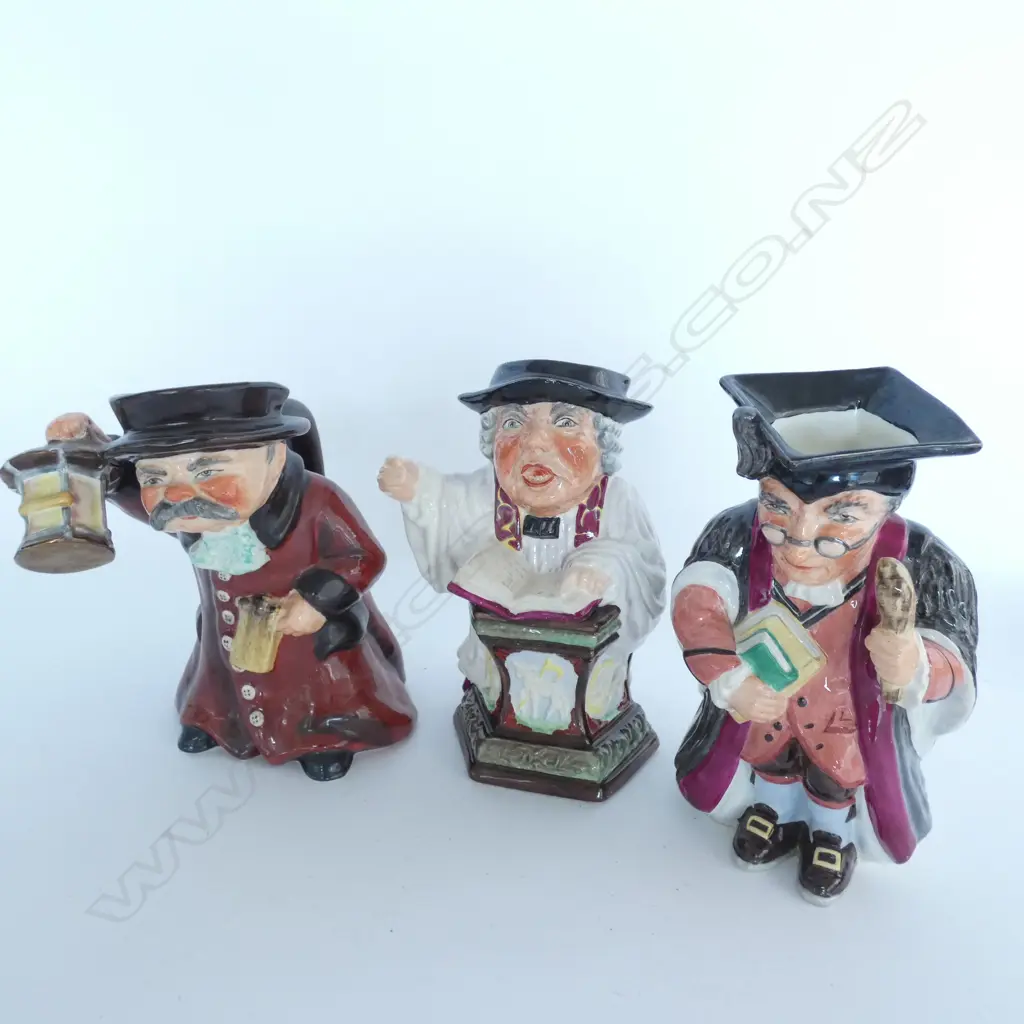 3 WEDGWOOD & CO HANDPAINTED TOBY JUGS H. 180MM Image 1++