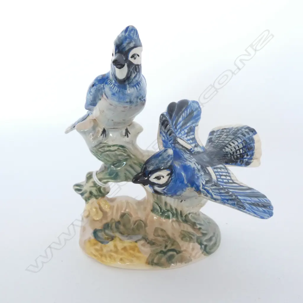 BESWICK PR BLUE JAYS ON A BRANCH H. 150MM Image 1++