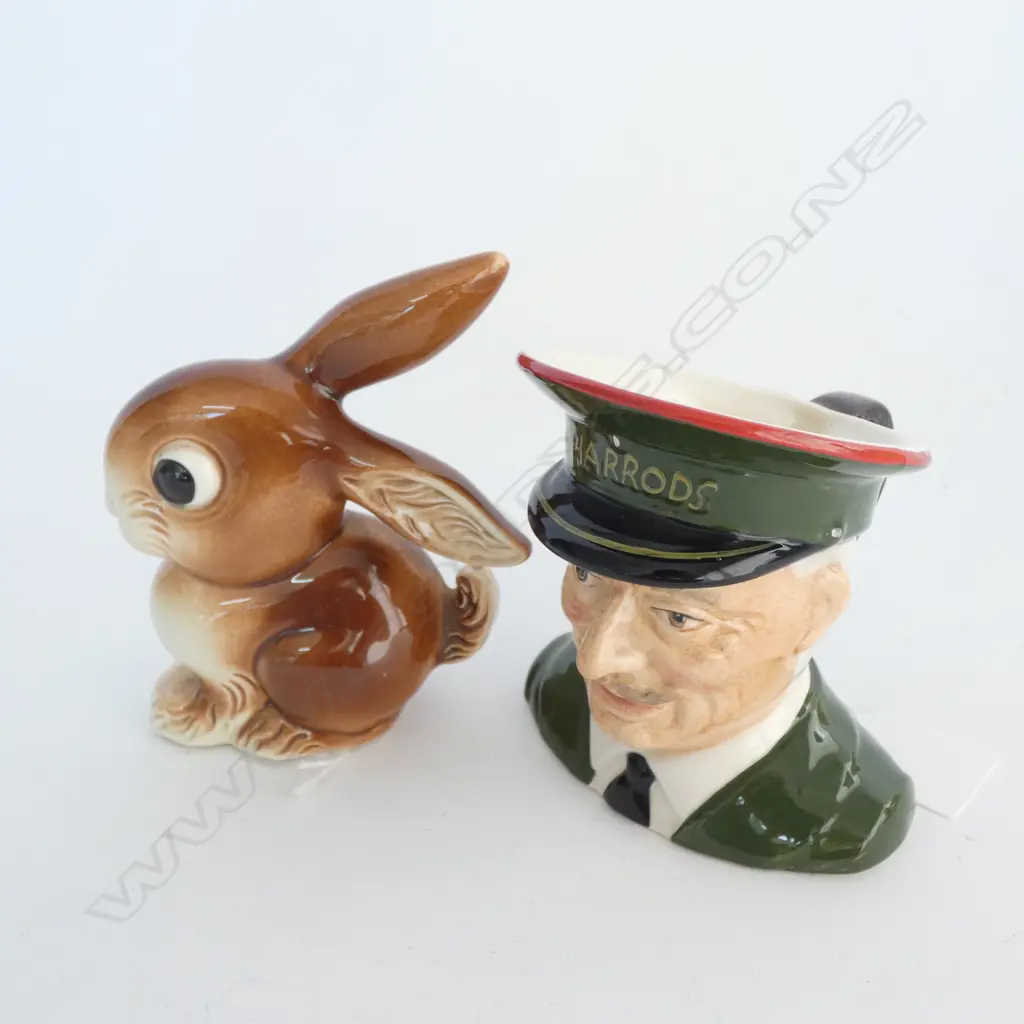 CARLTON WARE TOBY JUG & GOEBEL OH 20 RABBIT H. 115MM Image 1++