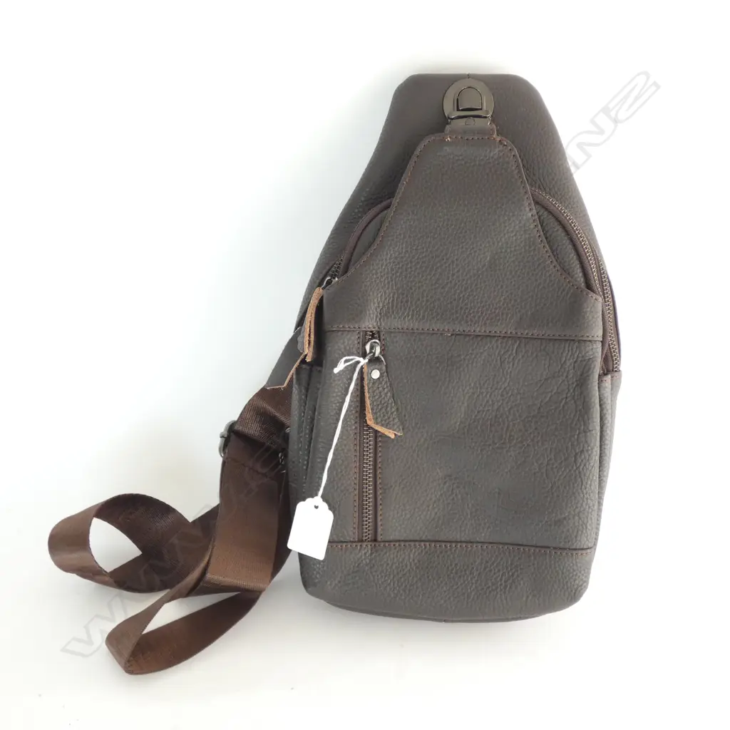 FAUX LEATHER SHOULDER BAG DARK GREY Image 1++