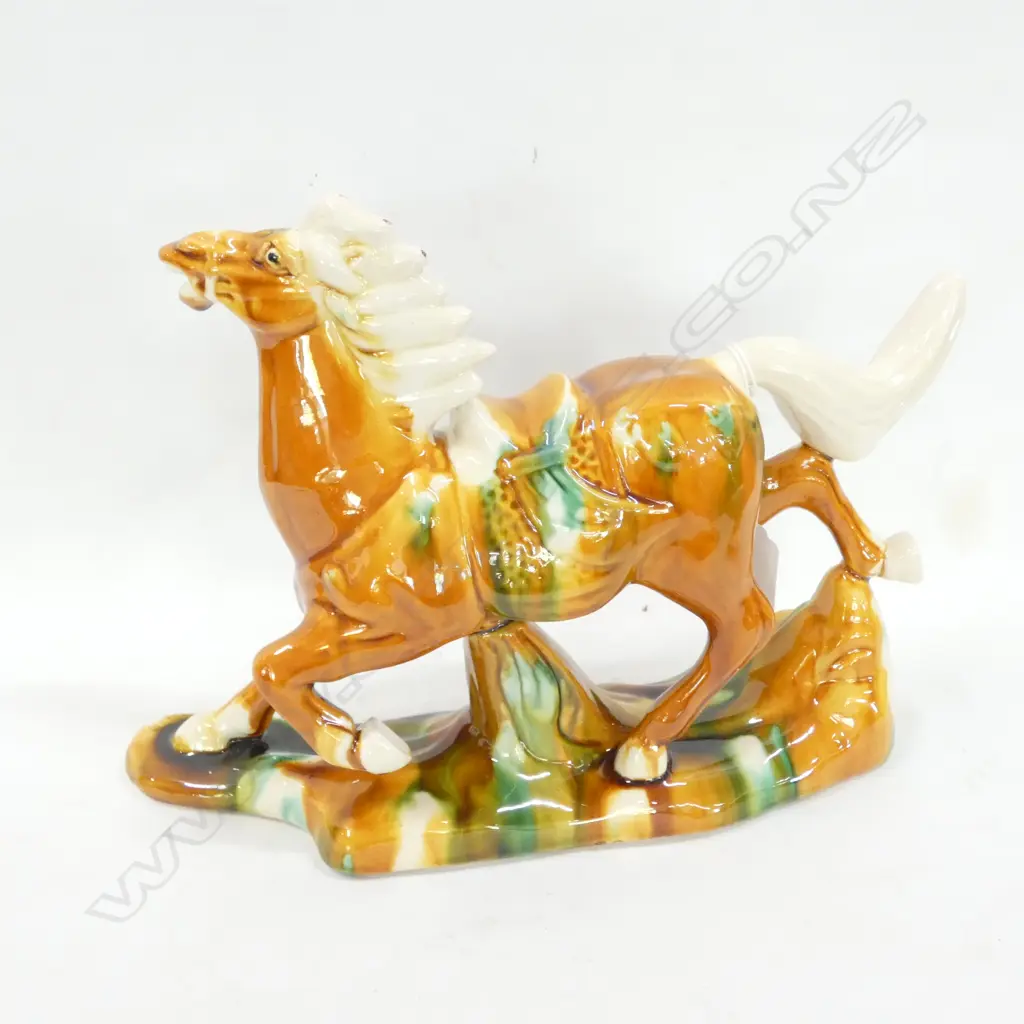 CHINESE SANCAI GLAZE HORSE L. 290MM Image 1++