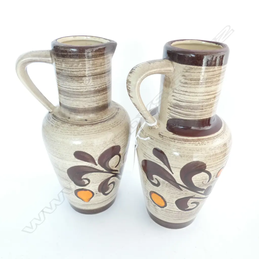PR WEST GERMAN MID CENTURY SPARA CERAMICS LG EWERS H. 260MM C1960'S Image 1++