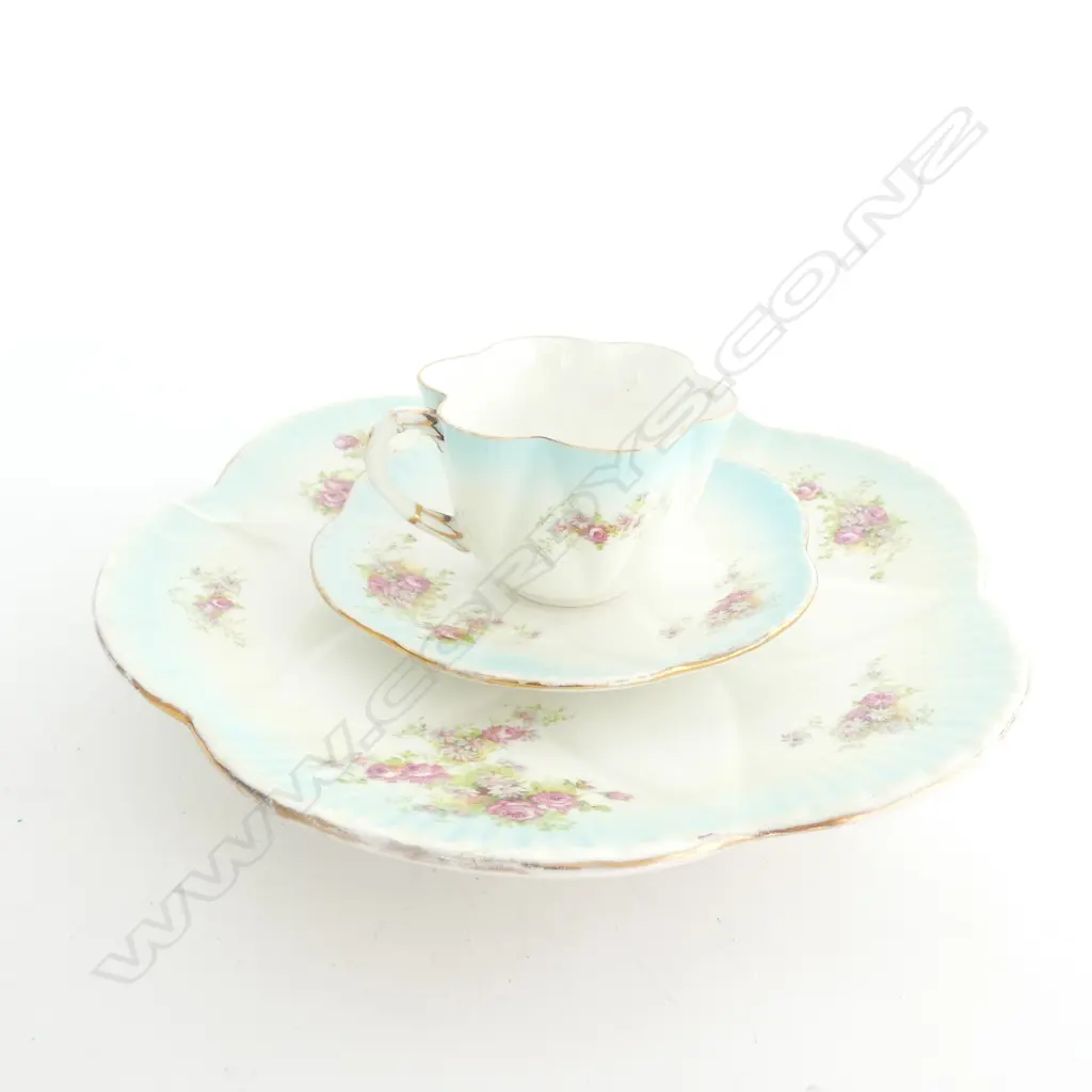 SHELLEY LATE FOLEY CUP & SAUCER & CAKE PLATE (DIA 235MM) #7884... Image 1++