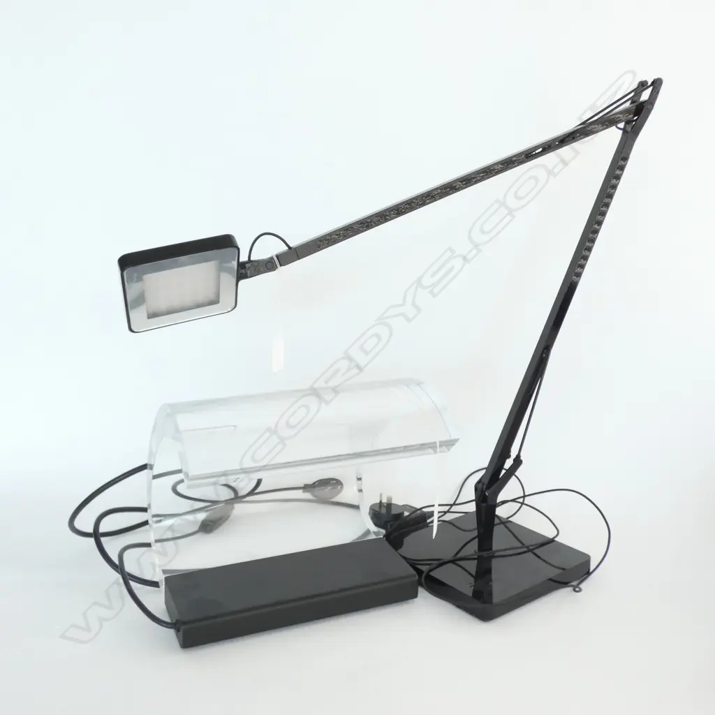 2 CONTEMPORARY LAMPS; ANGLE POISE STYLE L.E.D & WAVE DESIGN W. 240MM... Image 1++