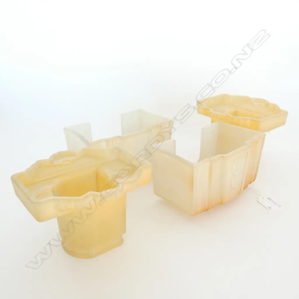 PR PEACH COLOURED ART DECO WALL LIGHTS L. 170MM Image 1++