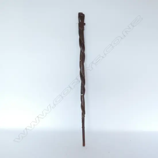 OLD SOLOMON ISLANDS WALKING STICK SNAKE + HAND