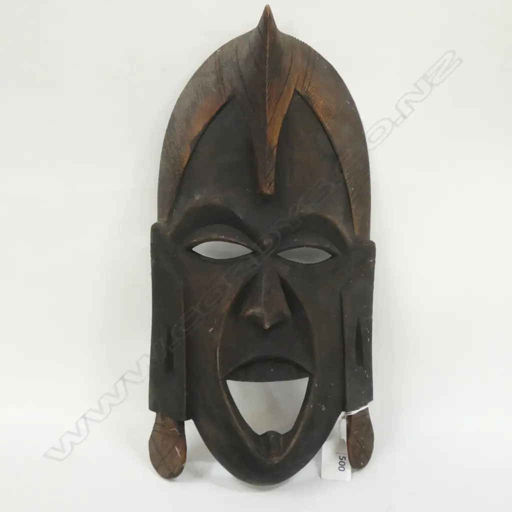 CARVED WOODE TRIBAL MASK - H 360MM Image 1++
