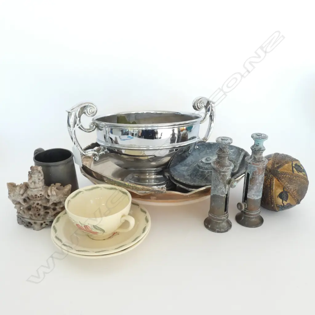 10 ASST. PCES; EPNS, SUSIE COOPER, PEWTER, SOAPSTONE PERFUME ETC Image 1++