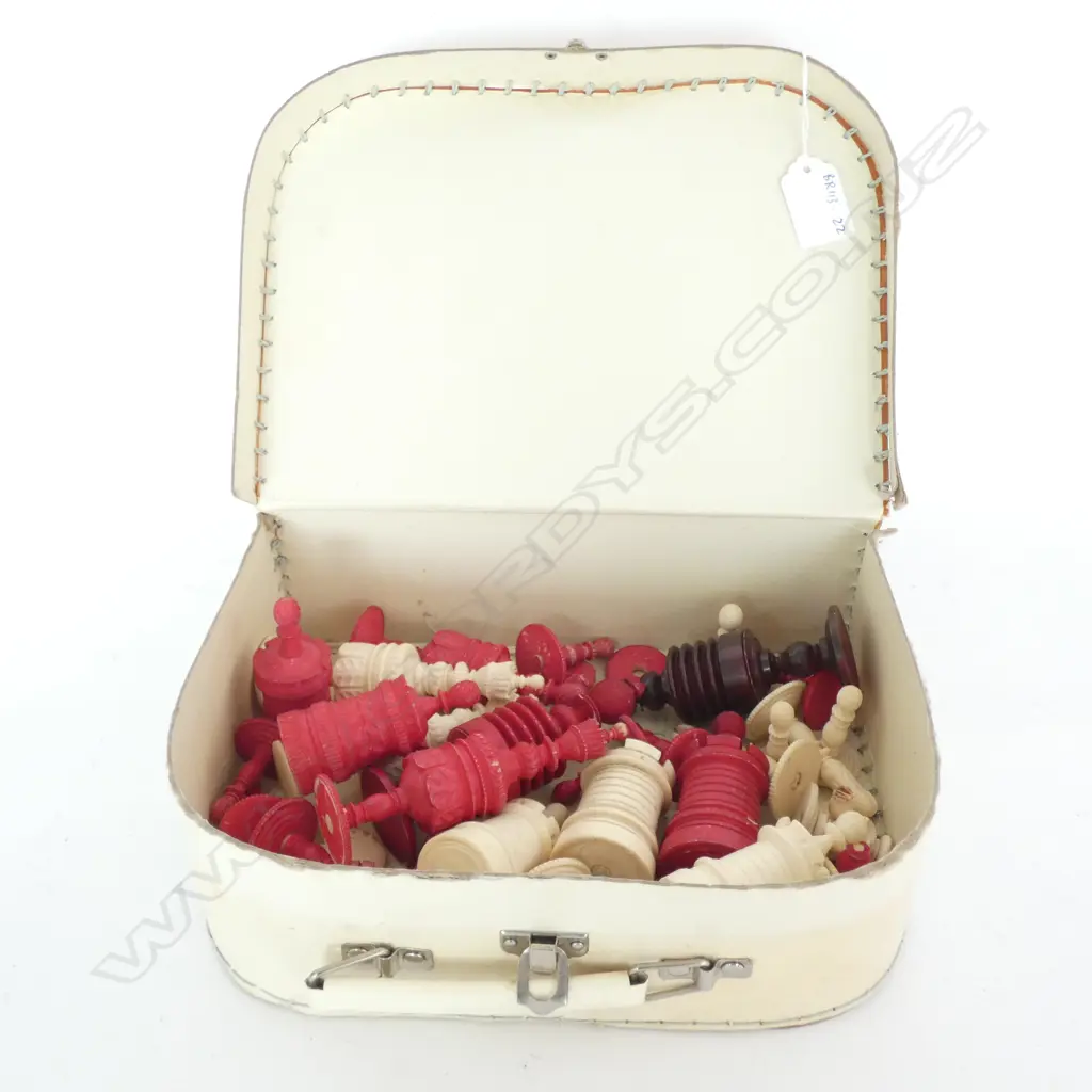 SELECTION OF ODD EARLY IVORY CHESS PIECES, LARGE SIZE, NOT A COMPLETE SET Image 1++