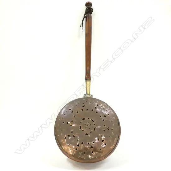 VINTAGE COPPER CHESTNUT ROASTER L. 810MM