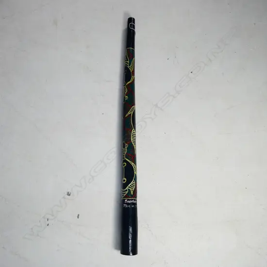 HAND PAINTED DIDGERIDOO, WOMBAT WOOD...