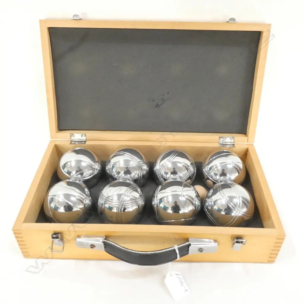 CASED BOULLE SET 8 BALLS + JACK Image 1++