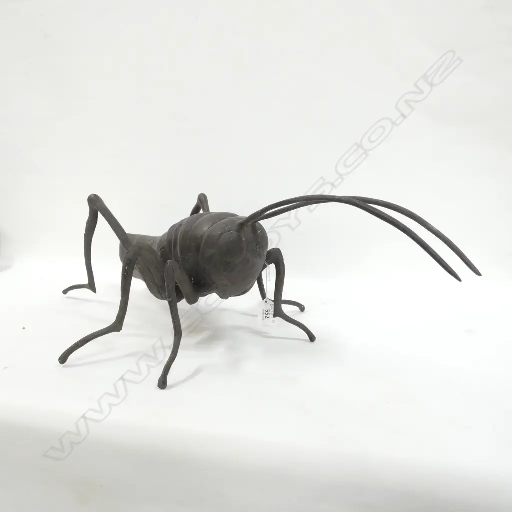 MODERN BRONZE LGE CRICKET SCULPTURE L. 630MM ON STAND Image 1++