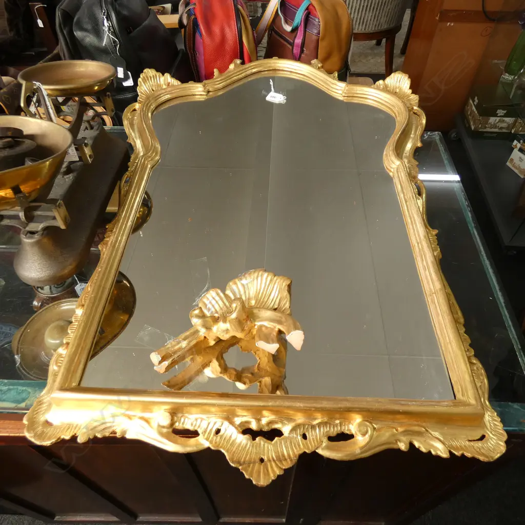 VINTAGE GILT FRAME MIRROR AF Image 1++