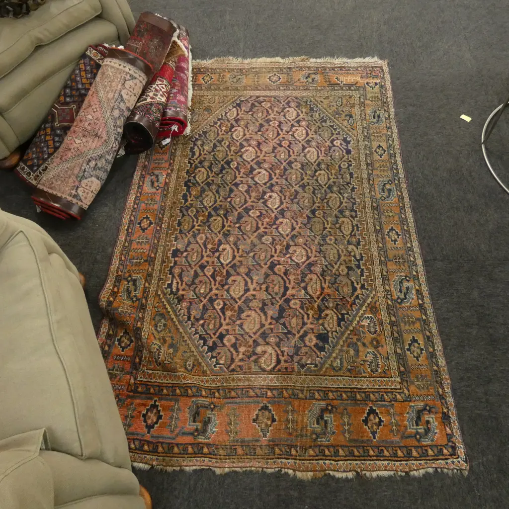 OLD HAND KNOTTED PERSIAN RUG - SOME REPAIRS 1740 X 1040MM Image 1++
