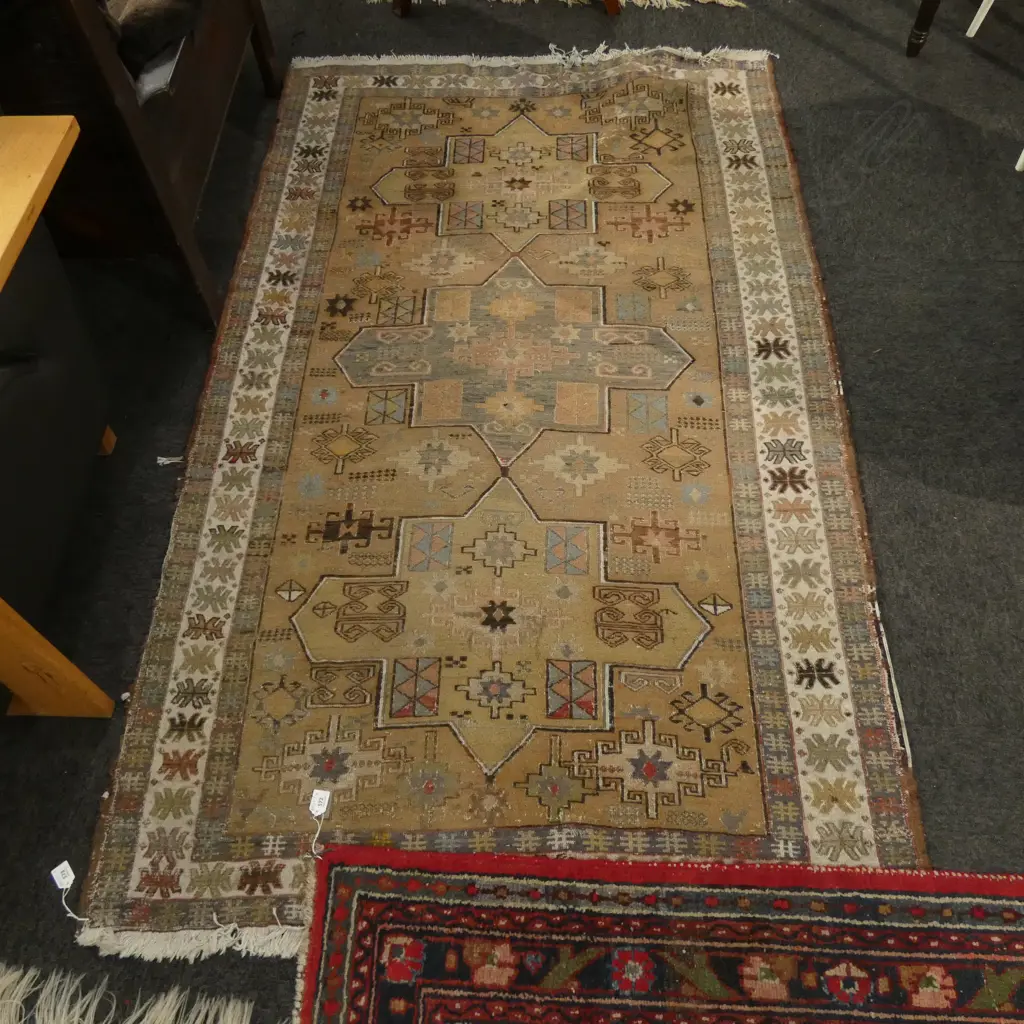 HAND WOVEN RUG WORN 1980 X 1200MM Image 1++