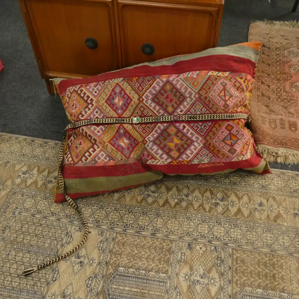 LARGE VINTAGE TURKISH KELIM CUSHION 850X650MM Image 1++