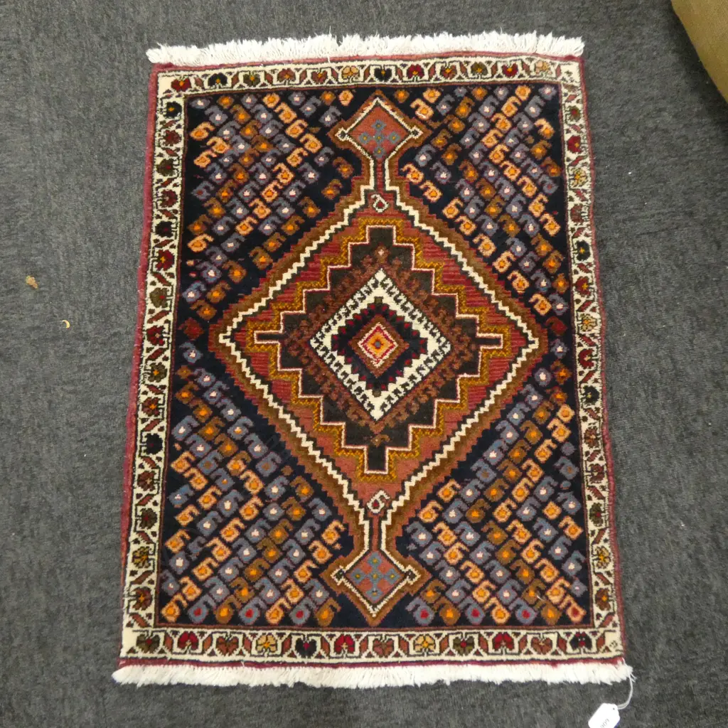 (128G) PERSIAN H/KNOTTED SHAHREBABAK RUG 770 x 550 mm Image 1++