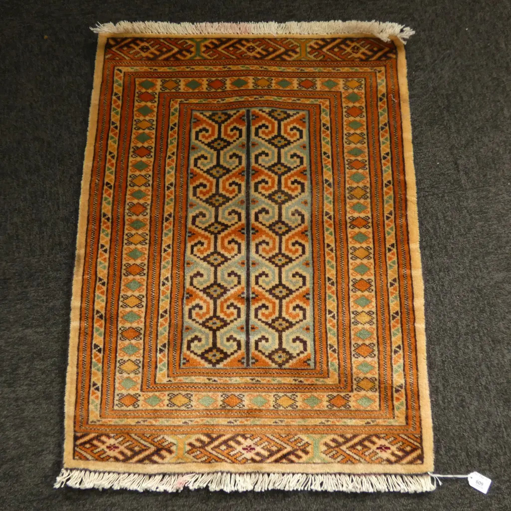 (15M) PERSIAN H/KNOTTED TORKAMAN RUG 880 x 650 mm Image 1++