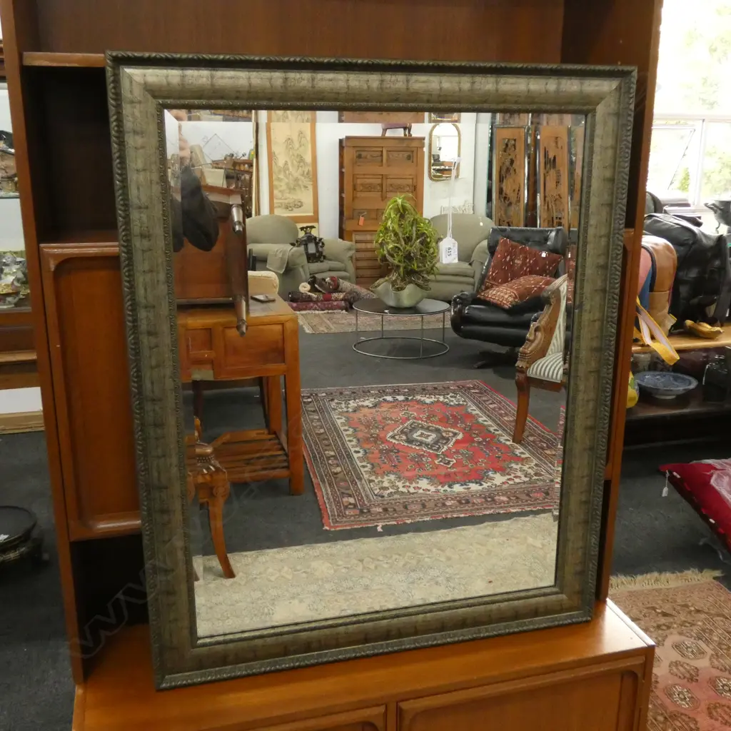 BEVELLED SILVER FRAME MIRROR 735 X 900MM Image 1++