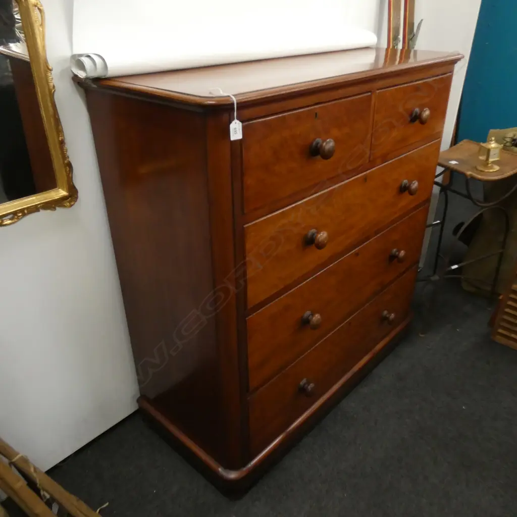 VICTORIAN MAHOGANY 5 DRAWER CHEST Image 1++
