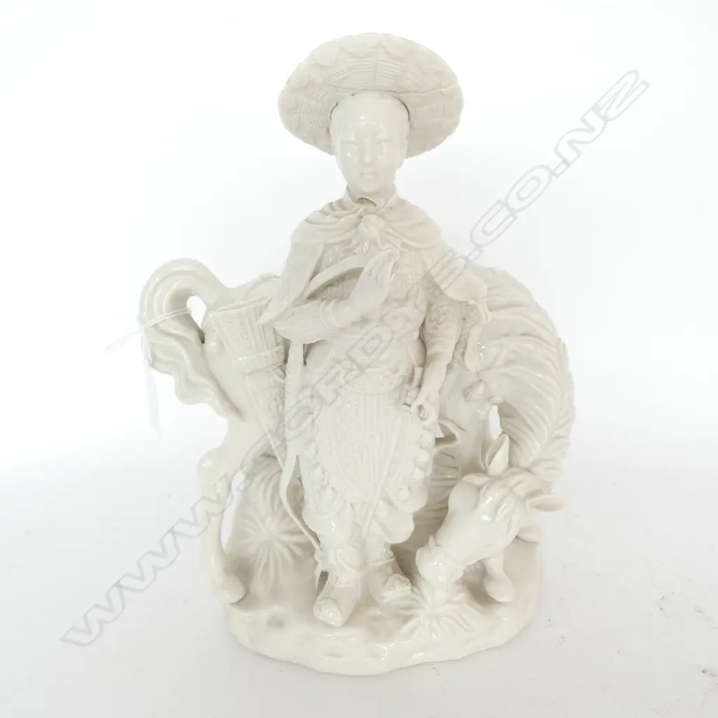 CHINESE BLANC DE CHINE FIGURE OF A BOY &  HORSE, H. 280MM, SOME REPAIRS/FAULTS Image 1++