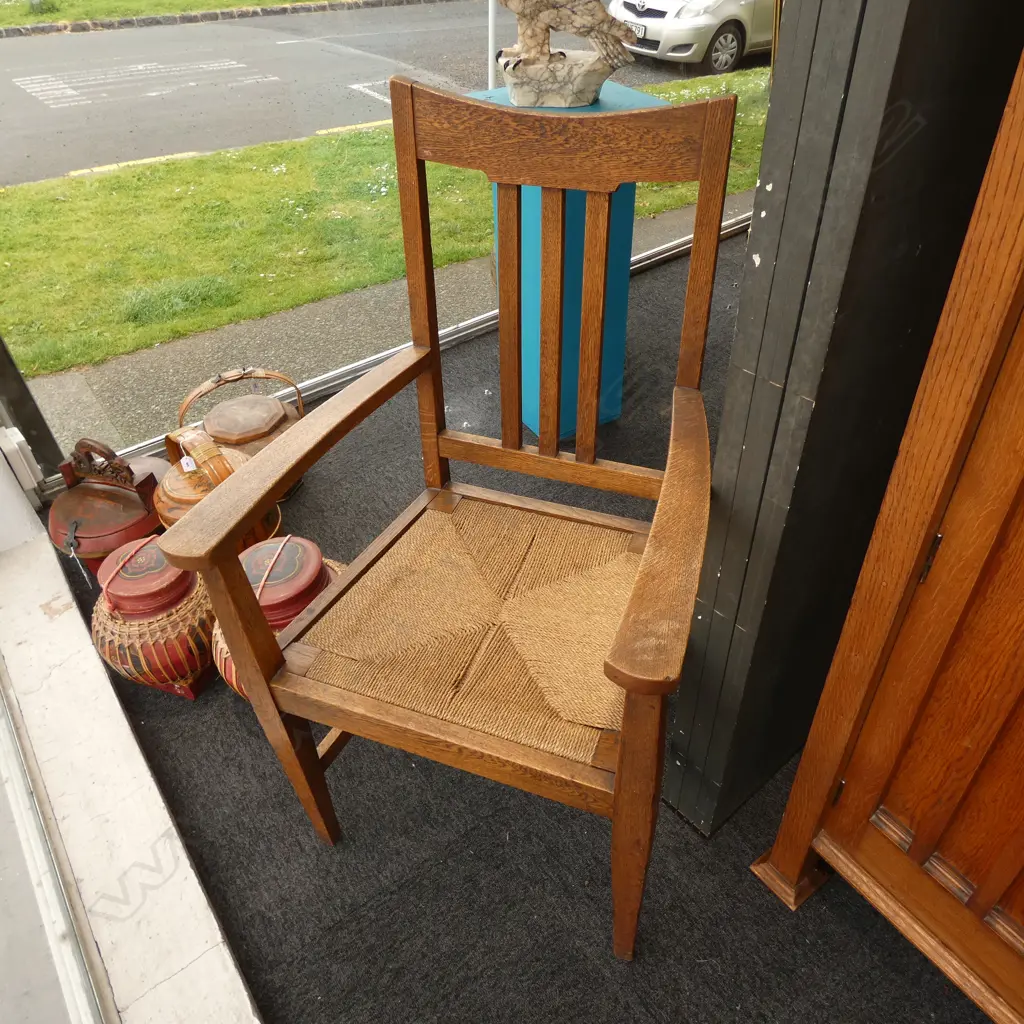 PR OAK CHAIRS WOVEN SEATS Image 1++