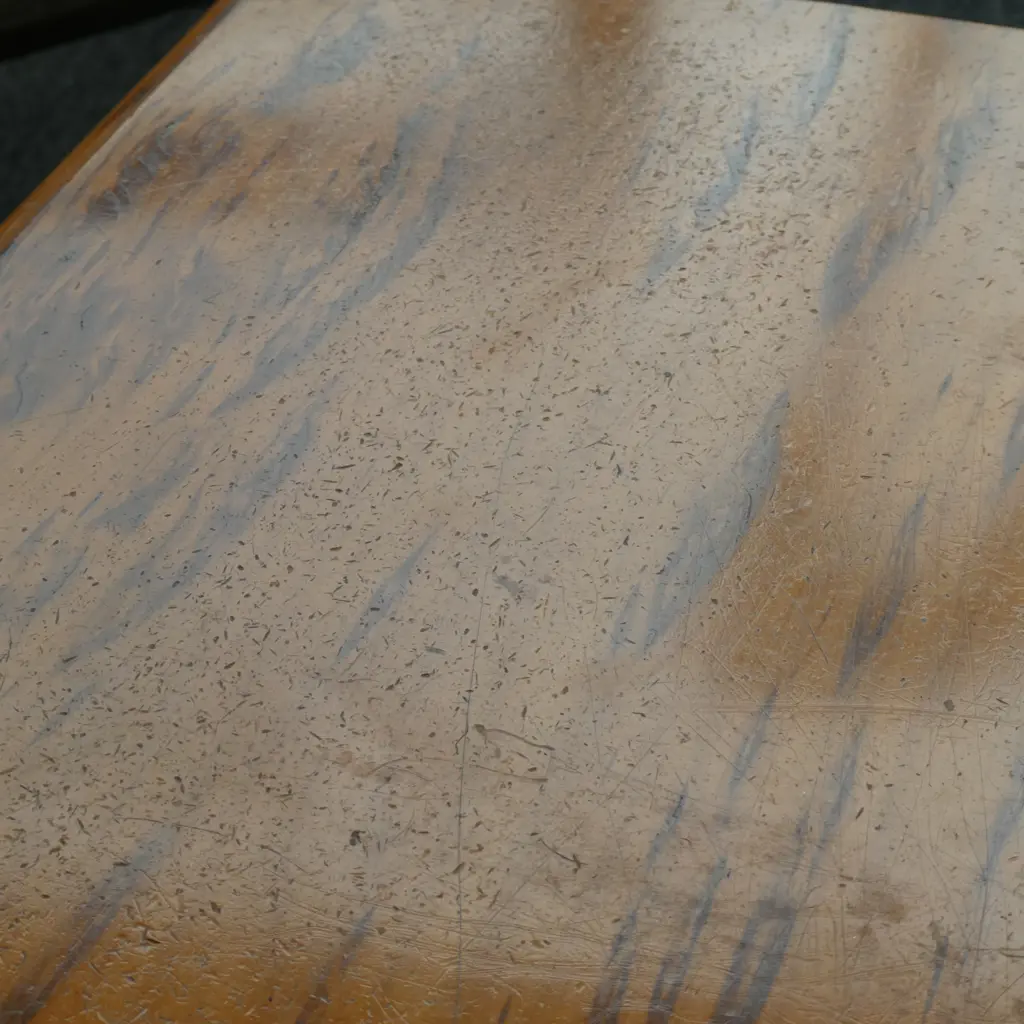 COLONIAL REFECTORY SIDE TABLE; SOLID MOTTLED KAURI TOP... Image 1++
