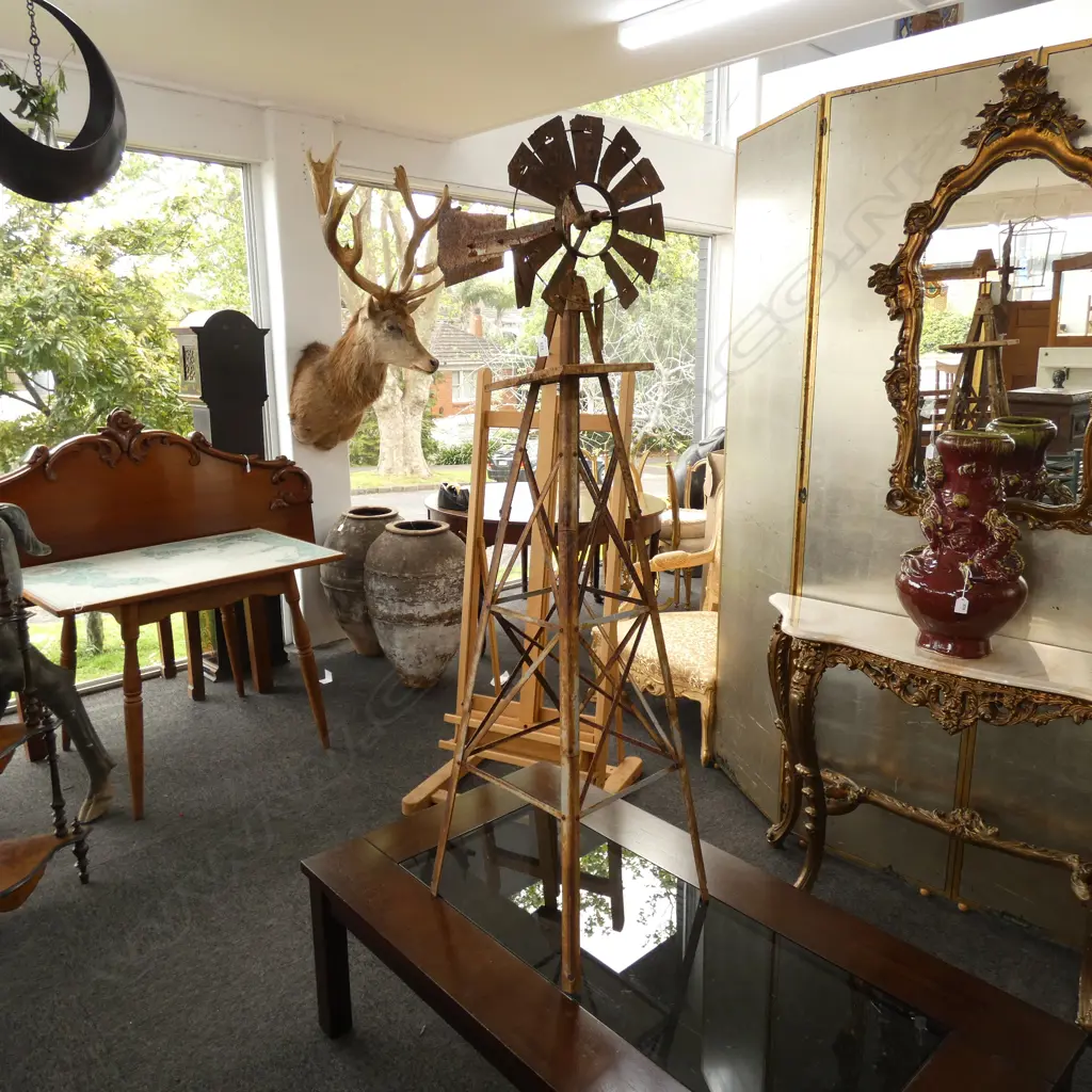 VINTAGE MODEL STEEL RUSTIC WINDMILL... Image 1++