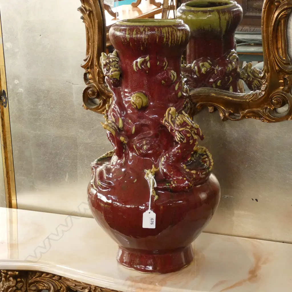 RED CHINESE DRAGON VASE  Image 1++