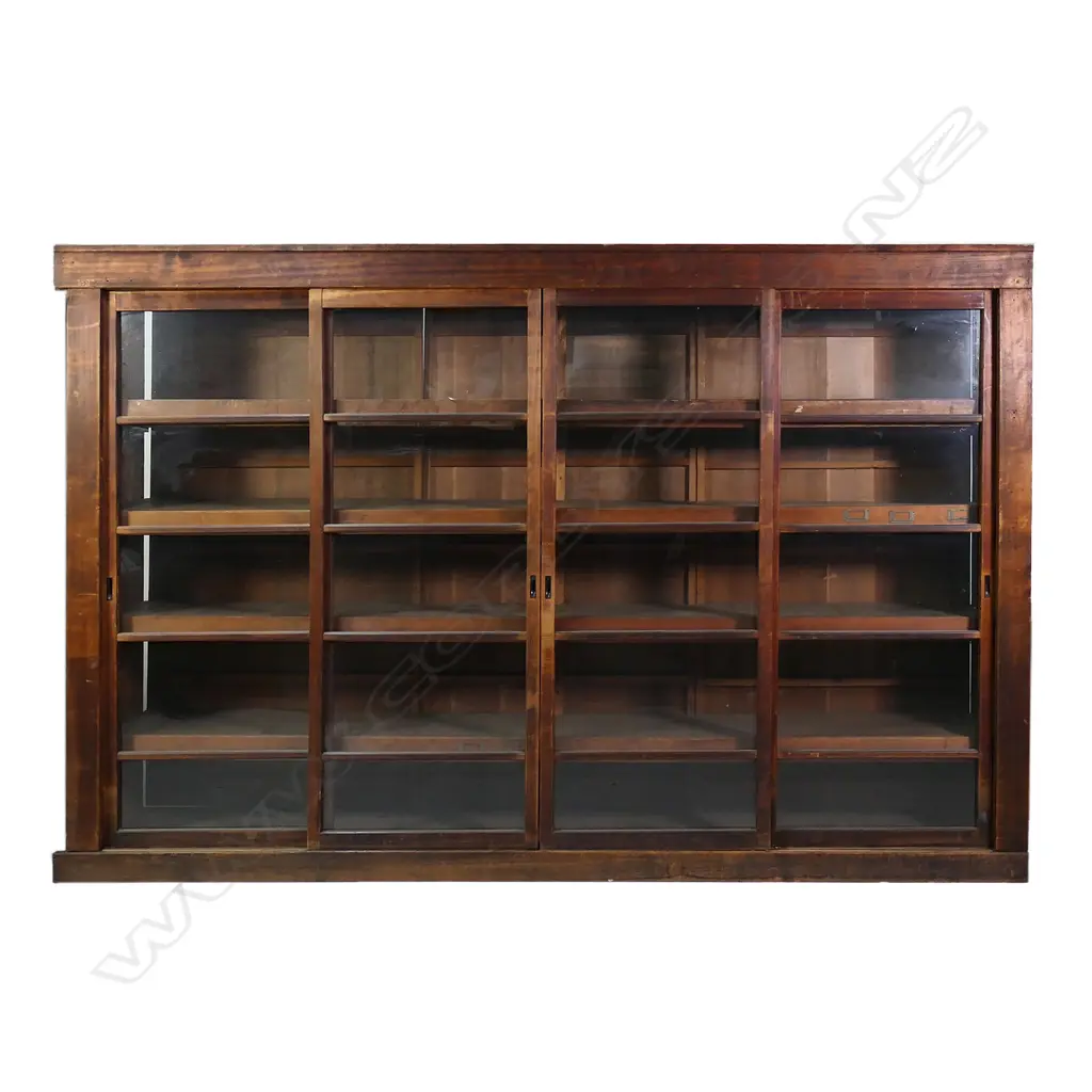 C1920 VERY LARGE JAPANESE DISPLAY CABINET 4 GLAZED DOORS Image 1++