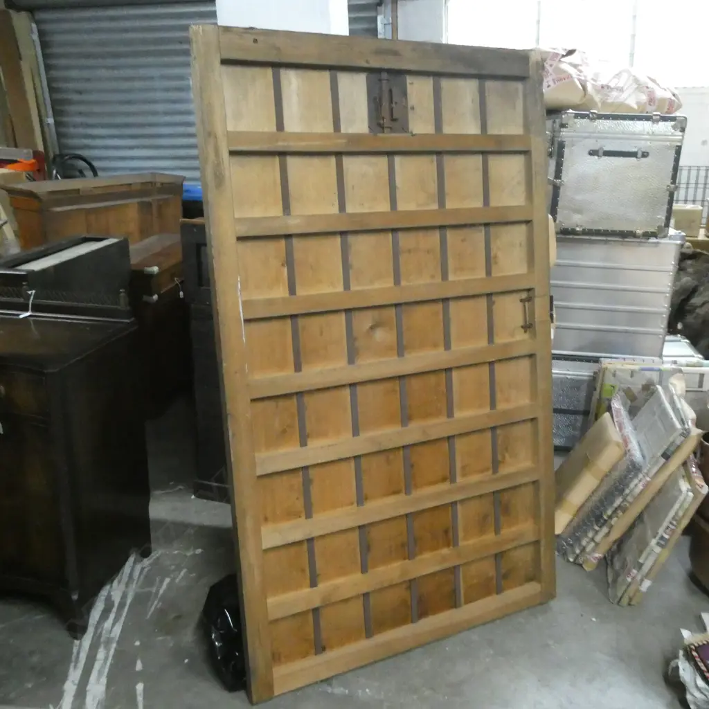 JAPANESE CYPRESS WOOD 'KURA-DO' 19TH STOREHOUSE DOOR - 1850 X 1100MM Image 1++