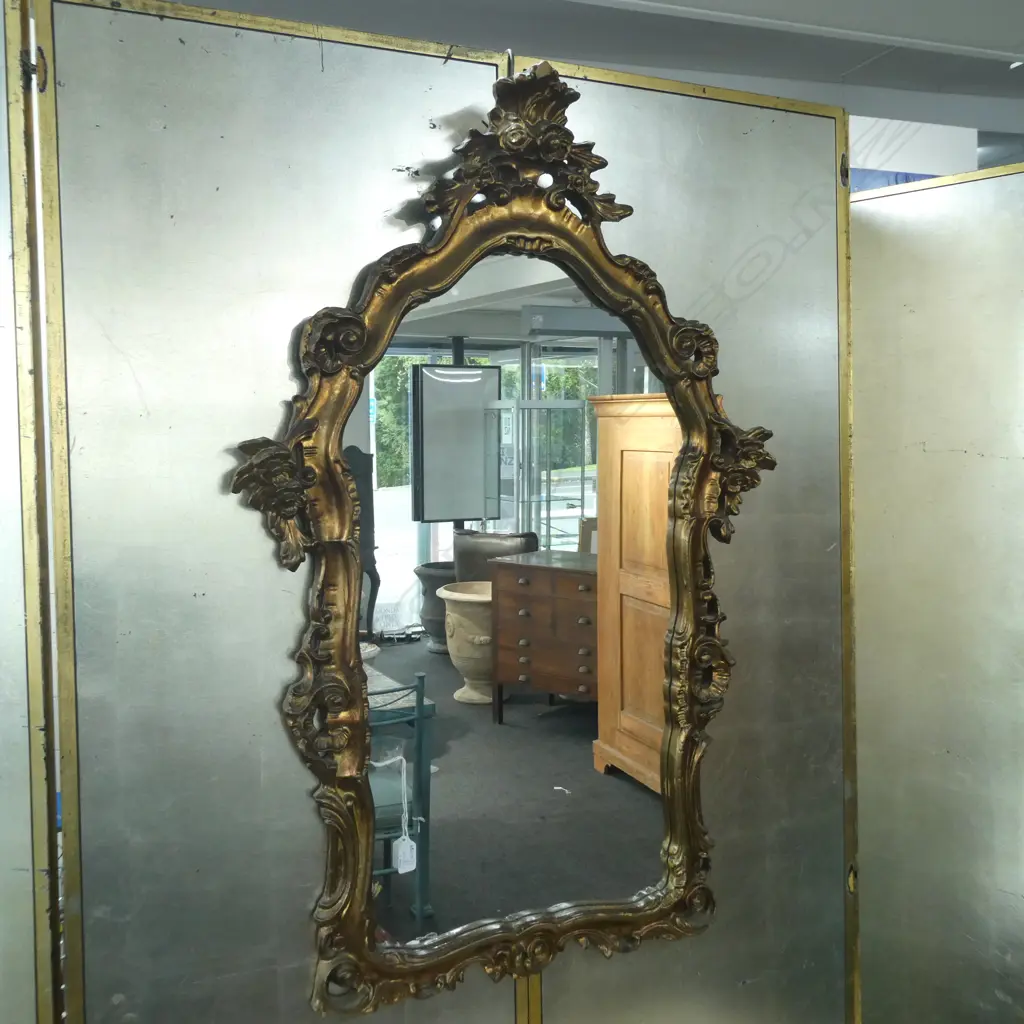 GILDED CONSOLE TABLE H 770 MM AND MIRROR H 1040 MM Image 1++