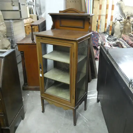 EDWARDIAN GLAZED DISPLAY CABINET