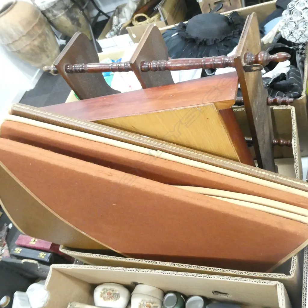 BOX LOT ASST. WOODEN SHELVES ETC Image 1++