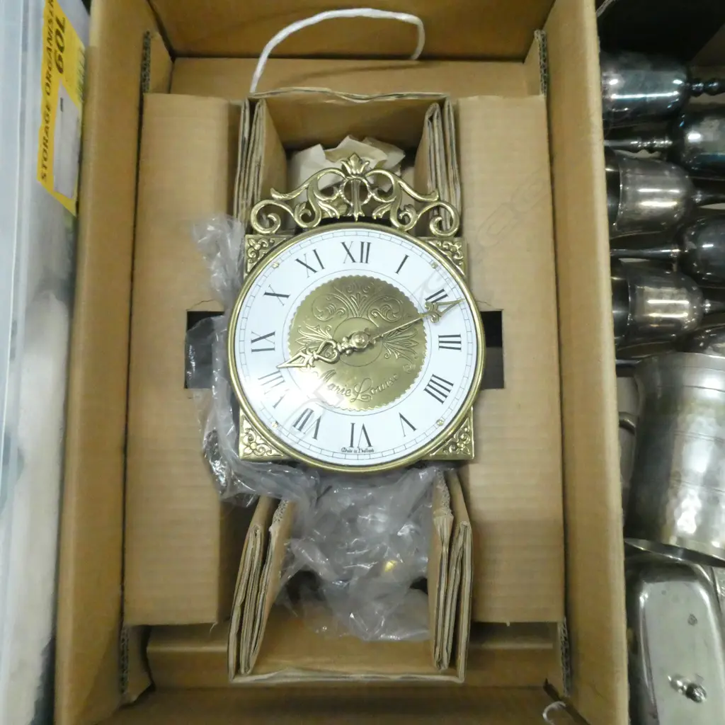 ORNATE BRASS DUTCH WALL CLOCK AS NEW H 260 MM Image 1++
