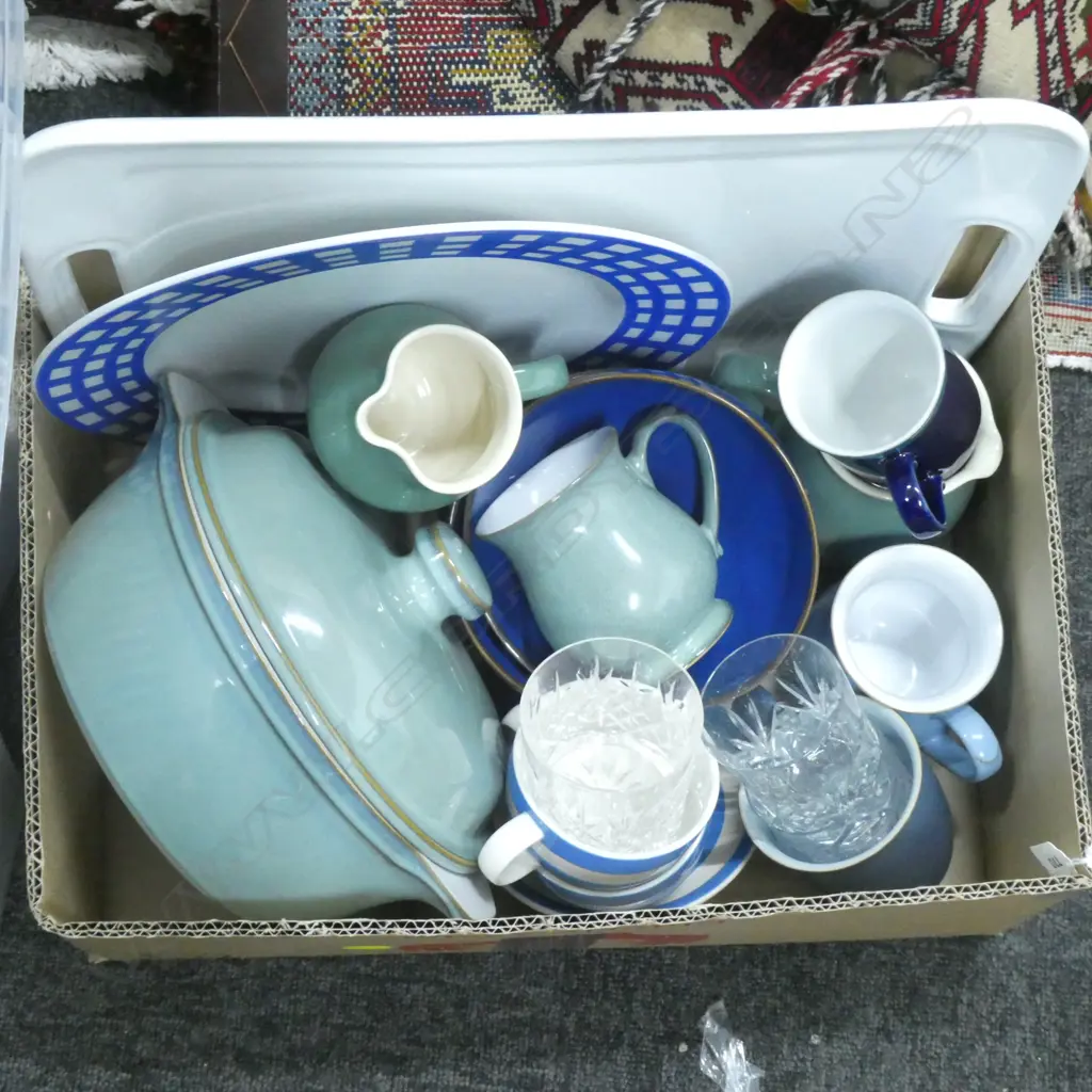 BOX LOT DENBY, CORNISHWARE ETC Image 1++