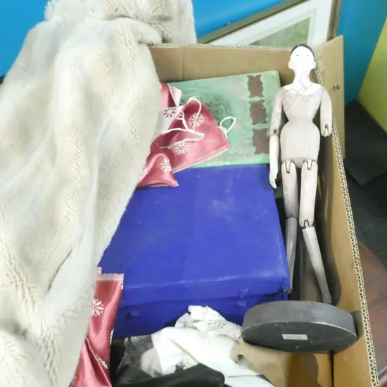VINTAGE FABRICS/ SEWING BOXES ETC
