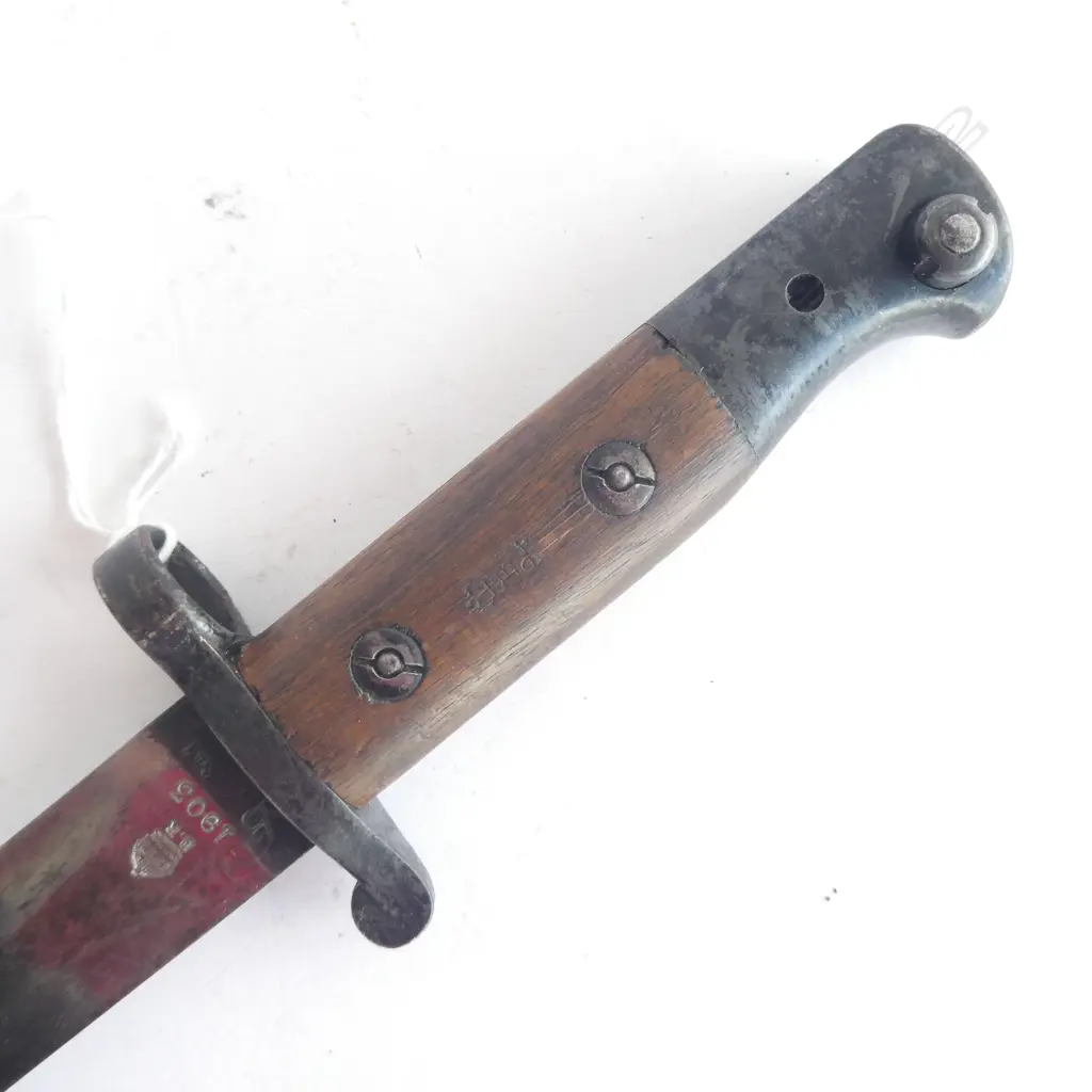 BRITISH P.1903 BAYONET by MOLE w LEATHER SCABBARD & FROG. OVERALL L.465mm Image 1++