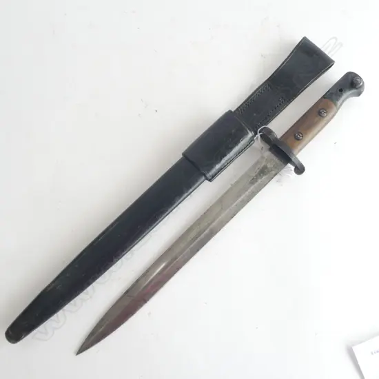 BRITISH P.1903 BAYONET by MOLE w LEATHER SCABBARD & FROG. OVERALL L.465mm