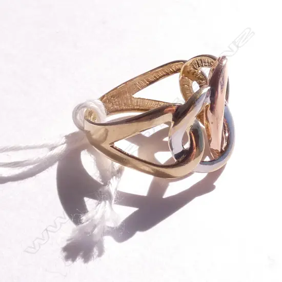 10ct ROSE/WHITE/YELLOW GOLD RING 2.58gm