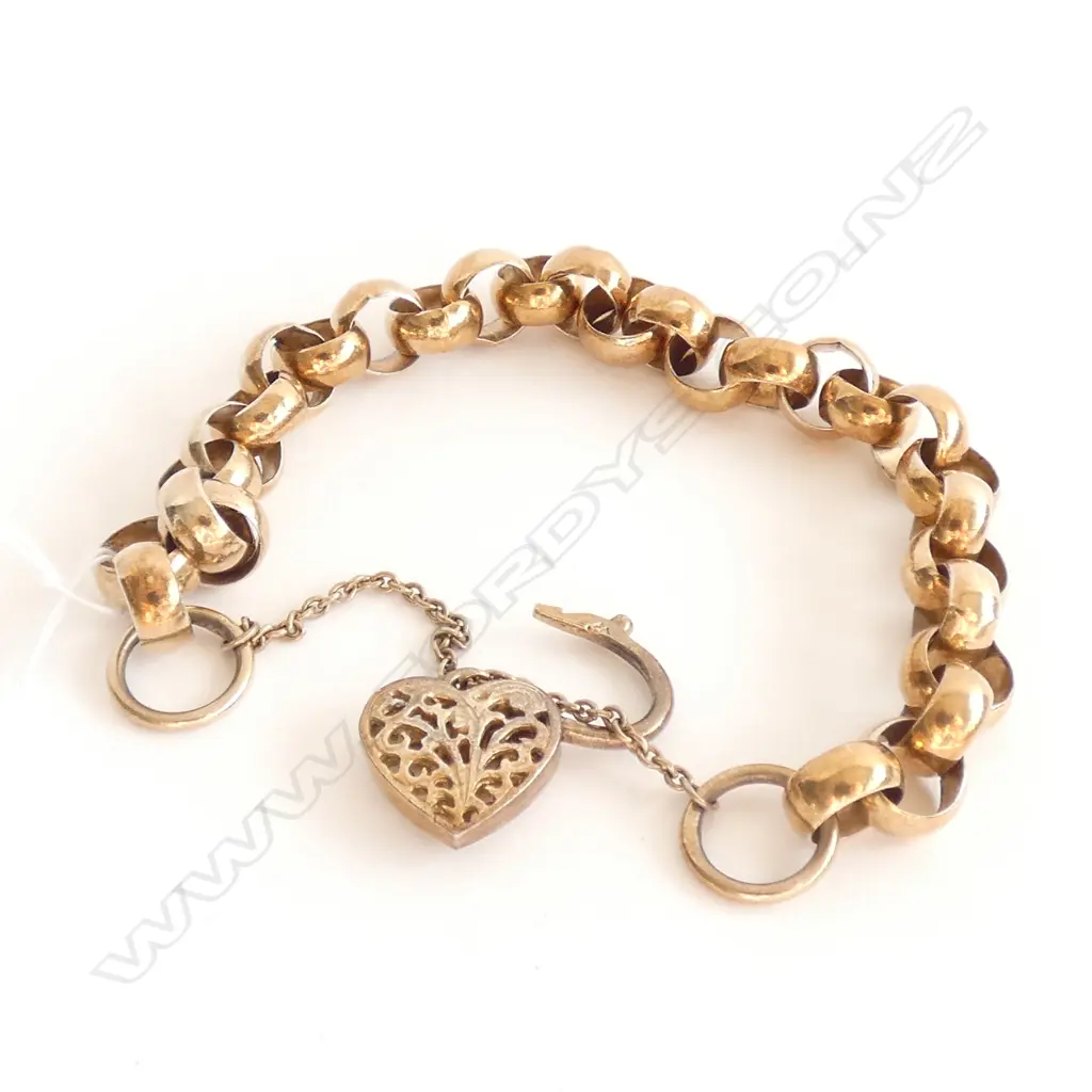 (0030) ANTIQUE ROLLED GOLD BRACELET BELCHER LINK Image 1++