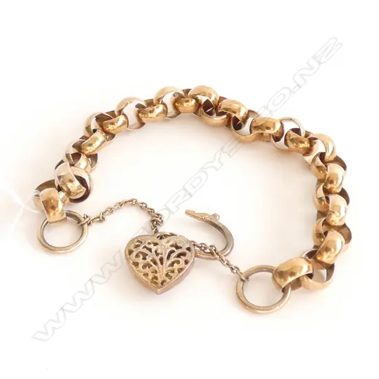 (0030) ANTIQUE ROLLED GOLD BRACELET BELCHER LINK
