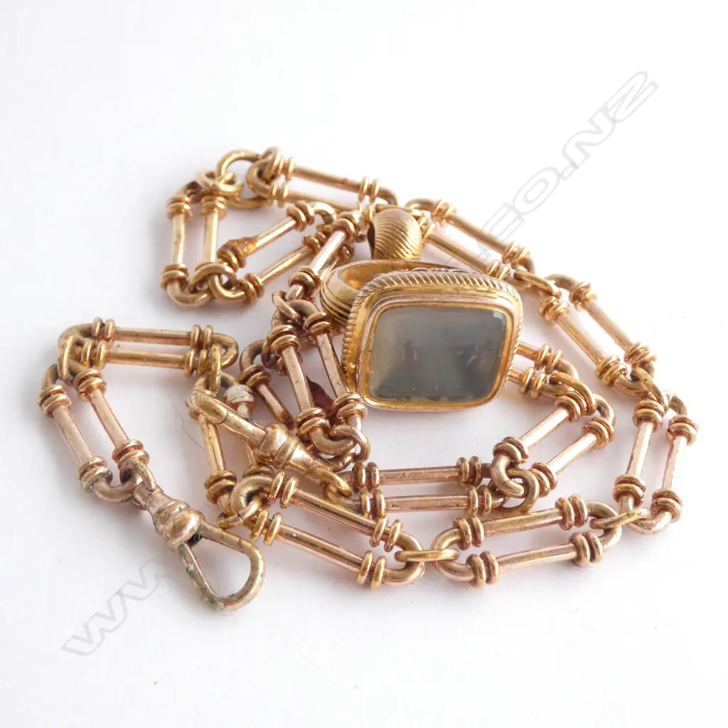 GOLD PLATE FOB & CHAIN Image 1++