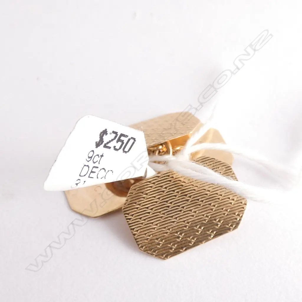 9CT GOLD ART DECO CUFFLINKS 1.08gm Image 1++
