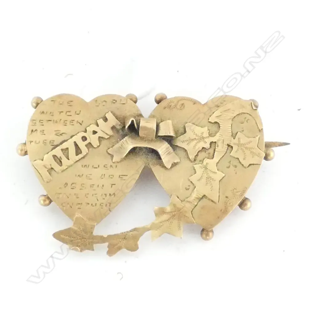 MIZPAH BROOCH,  9ct GOLD, VINTAGE, 3.2gm Image 1++