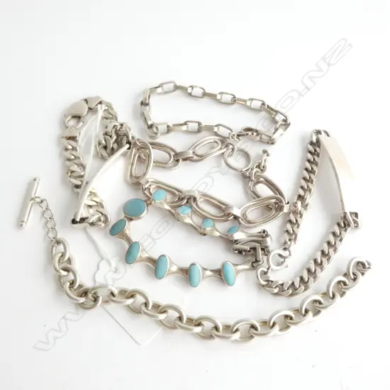 6 CHUNKY 925 BRACELETS 