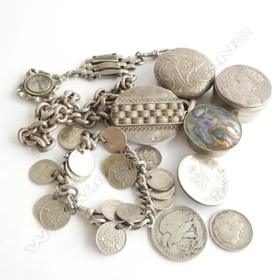 ASST. COINS, SILVER JEWELLERY