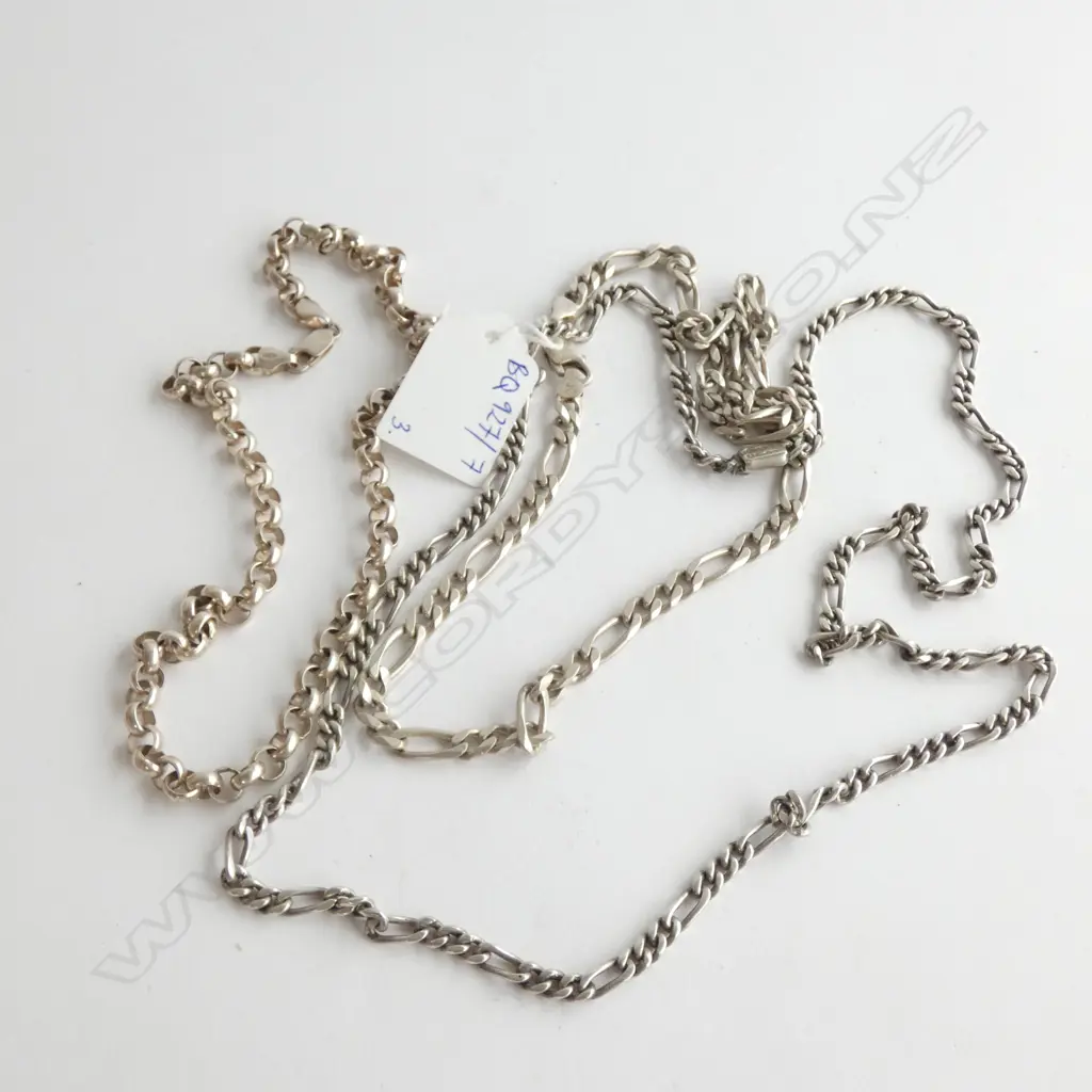 3 925 SILVER NECKLACES 114 GRAMS Image 1++